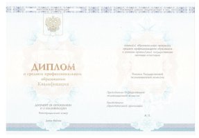Диплом колледжа 2014 - 2019 в Петропавловске-Камчатском